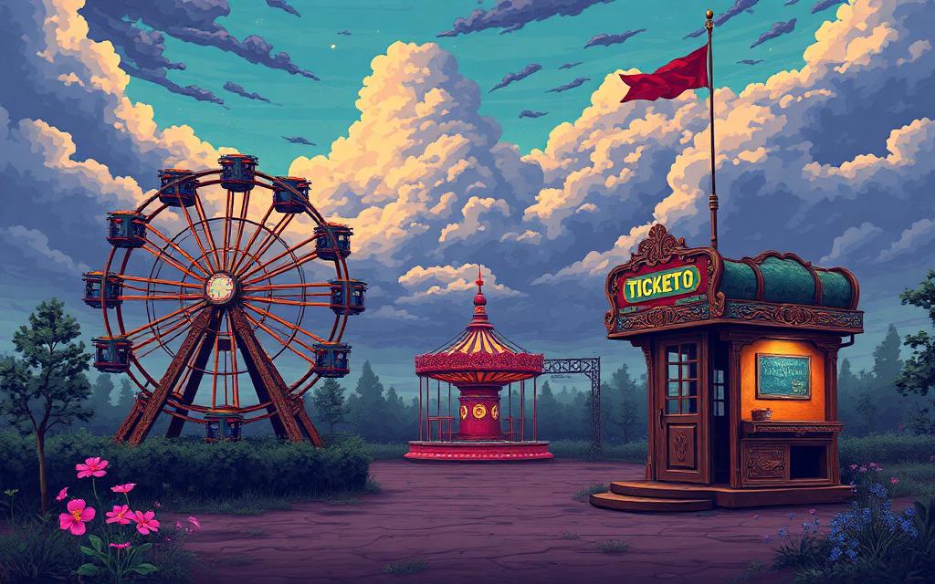 Abandoned Amusement Park illustration